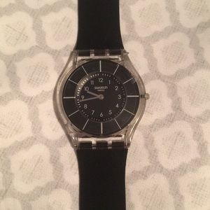 Thin face rubber band women’s watch